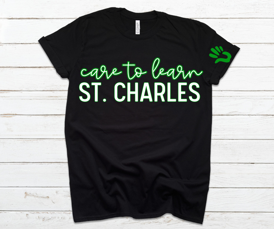 Care To Learn Script Black Tee