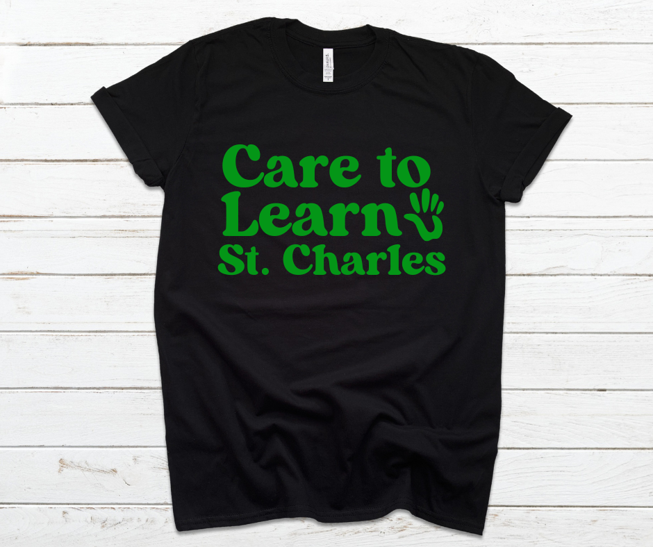 Care To Learn Retro Black Tee