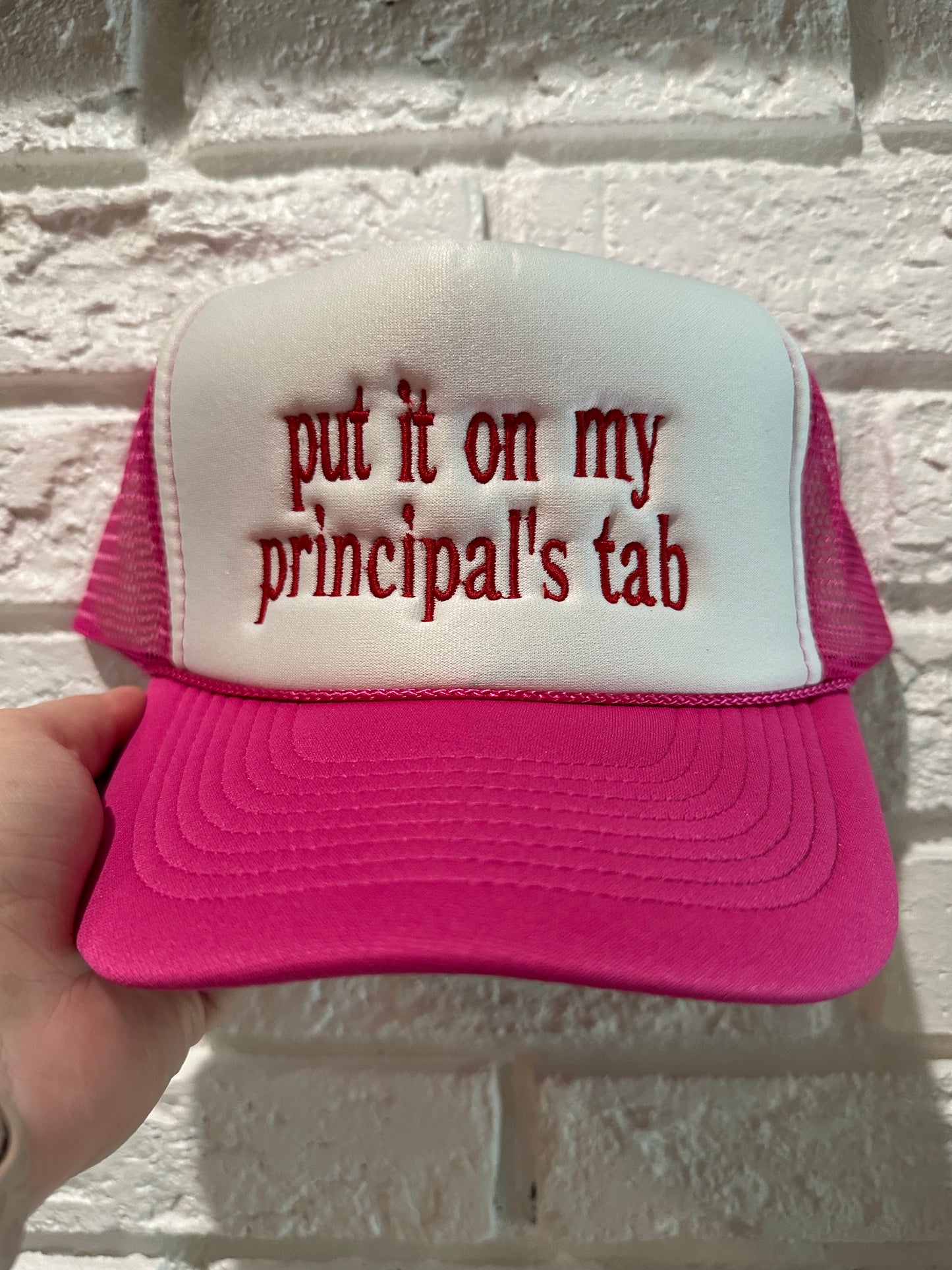 Principal’s Tab Trucker- EMBROIDERY PREORDER