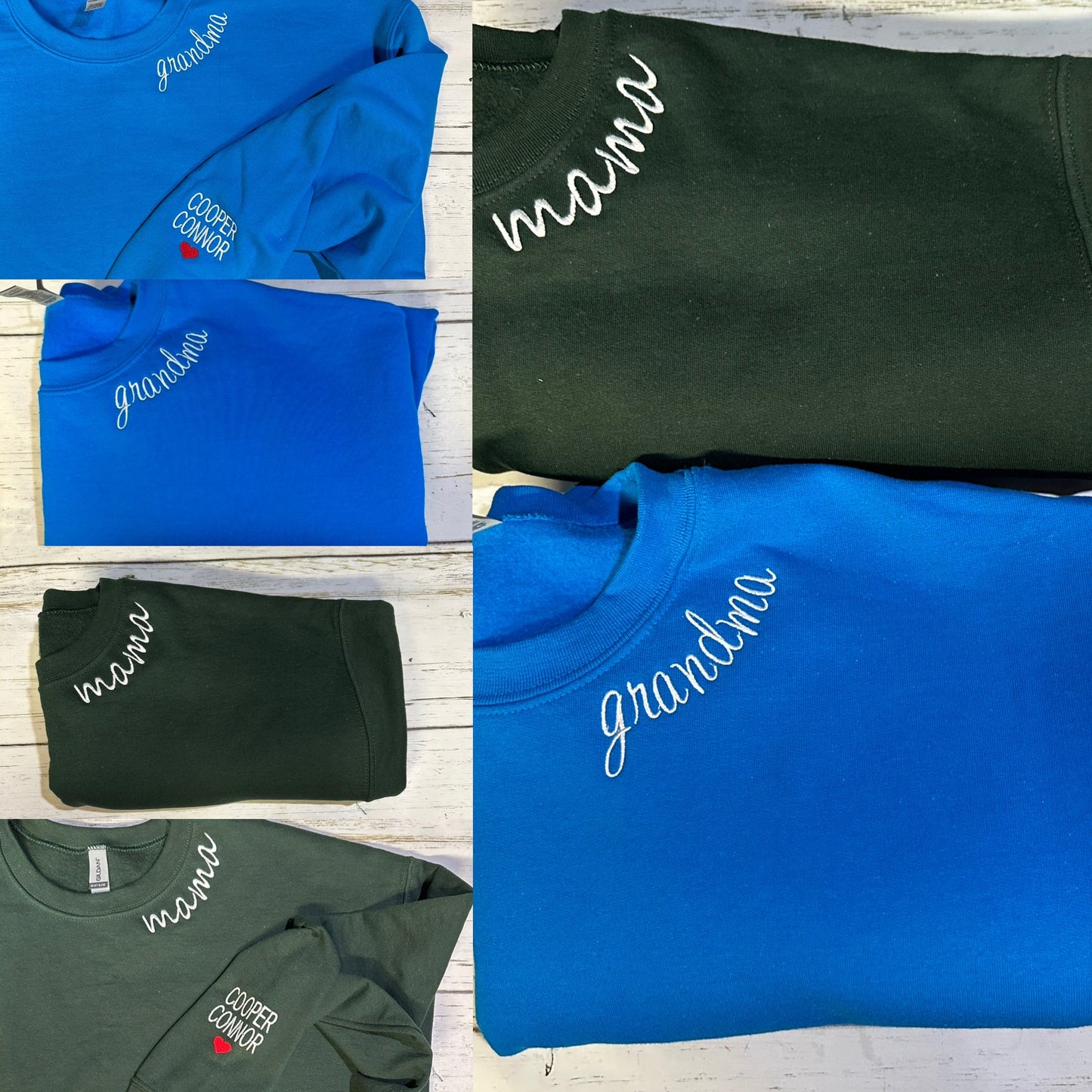 CUSTOM Curved Collar Sweatshirt (Embroidery or Vinyl)