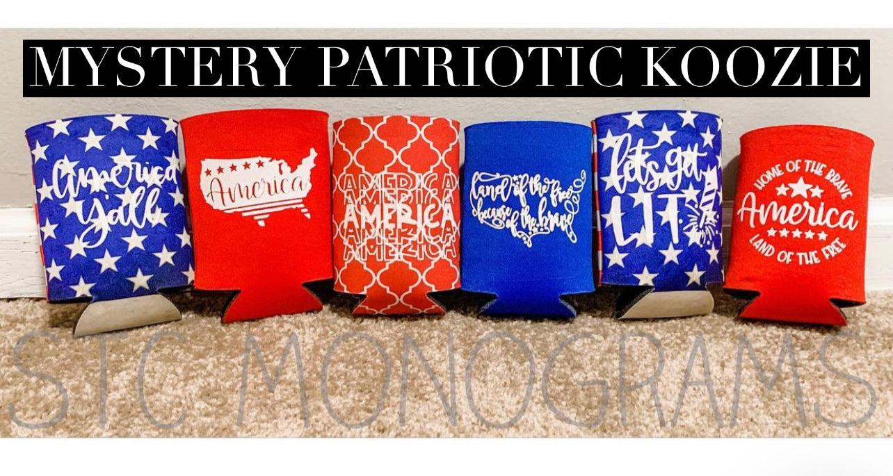 Patriotic THEMED Mystery Koozie