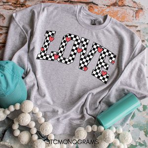 LOVE checkered hearts