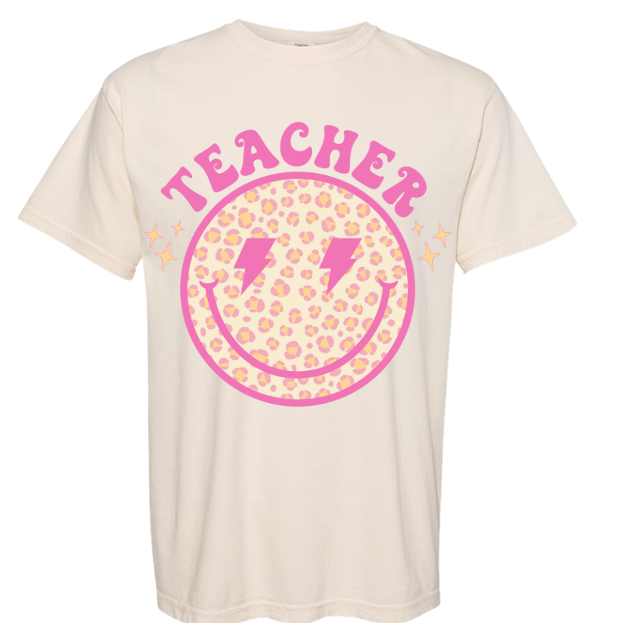 Teacher Leopard Bolt Pink