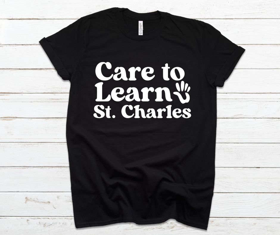 Care To Learn Retro Black Tee