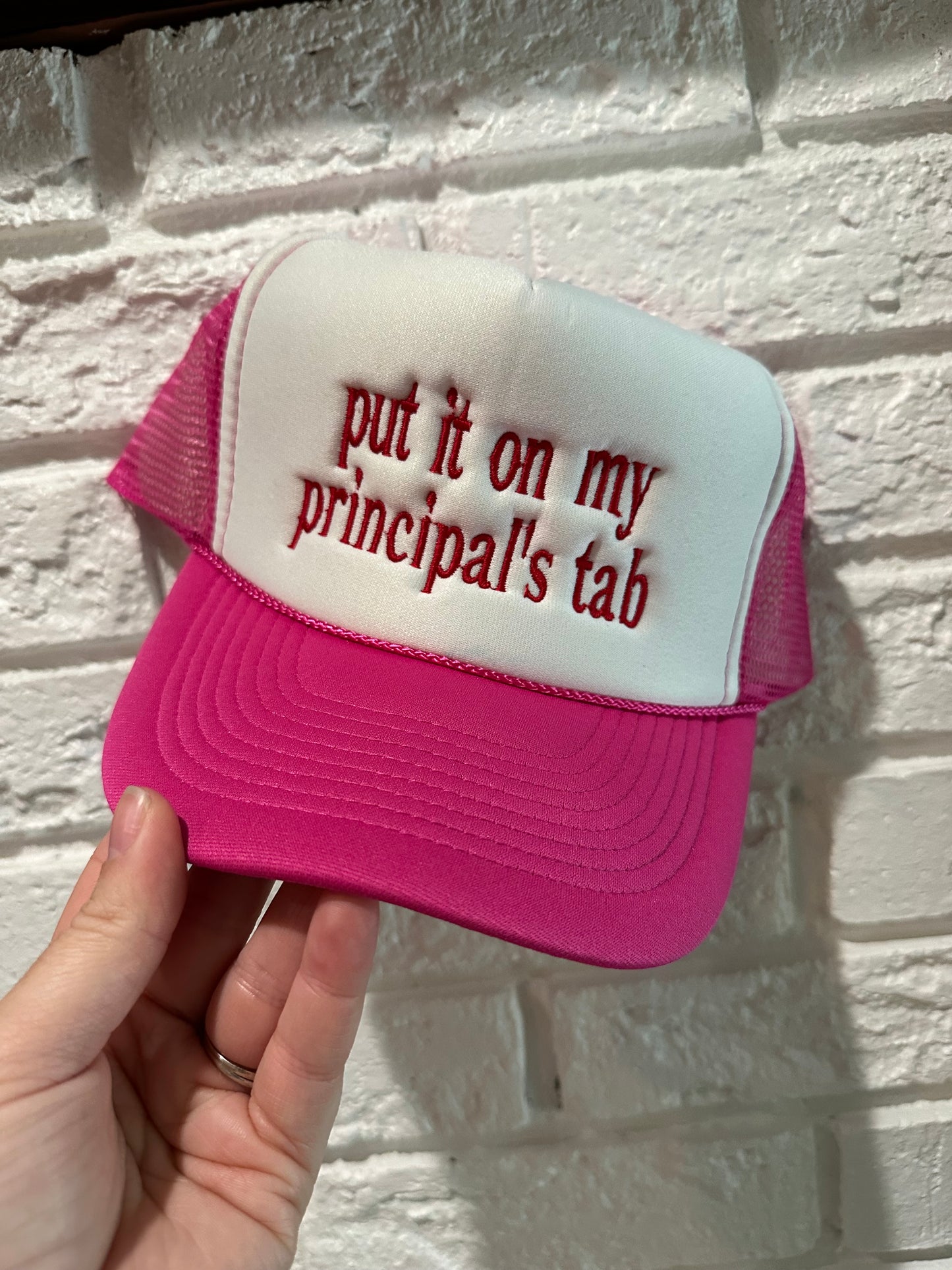 Principal’s Tab Trucker- EMBROIDERY PREORDER