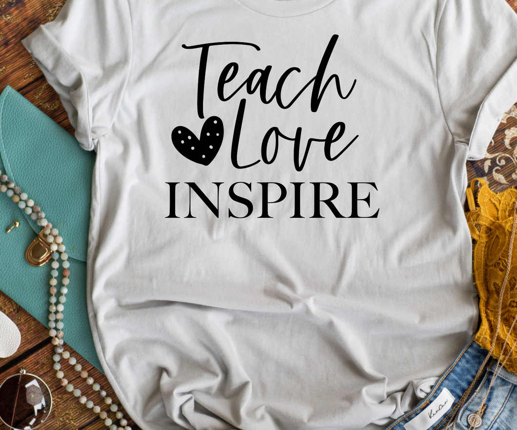 Teach Love Inspire polka dot heart