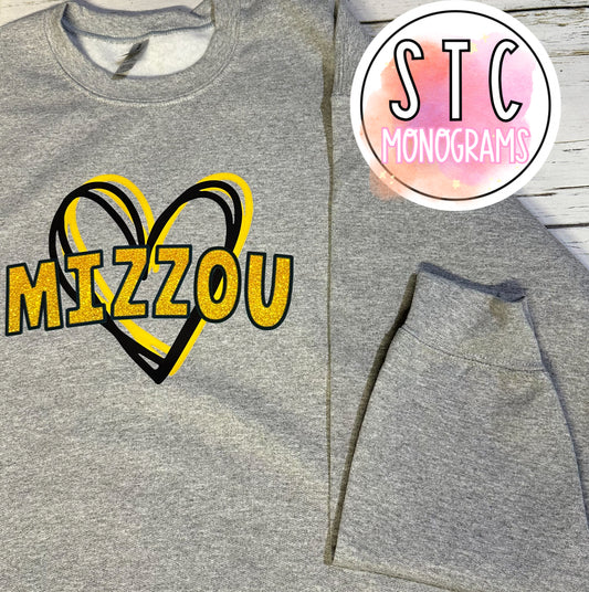 Mizzou Glitter Crewneck
