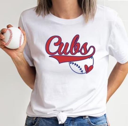 Cubs baseball heart