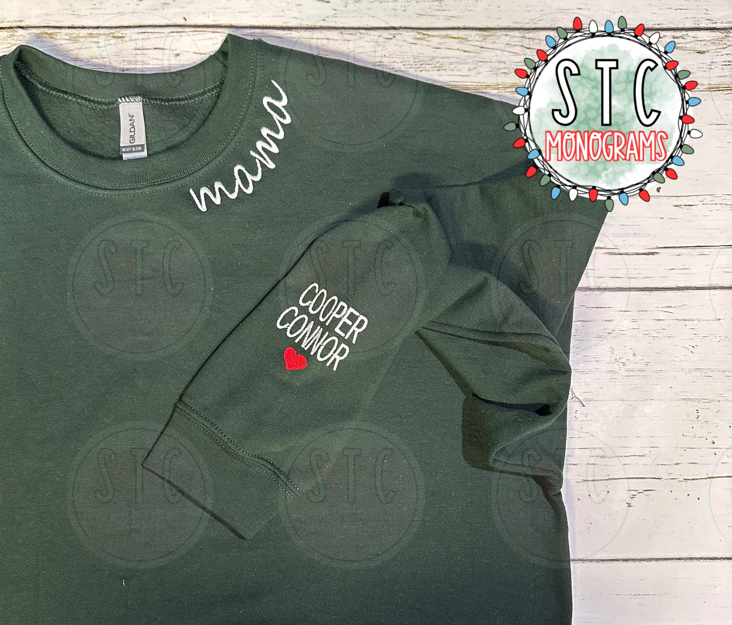 CUSTOM Curved Collar Sweatshirt (Embroidery or Vinyl)