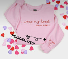 Load image into Gallery viewer, Wear my Heart on Sleeve Crewneck
