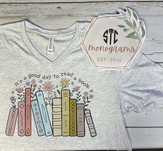 Good Day to read a Book- V Neck