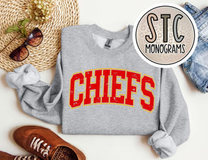 CHIEFS distressed (red+gold)