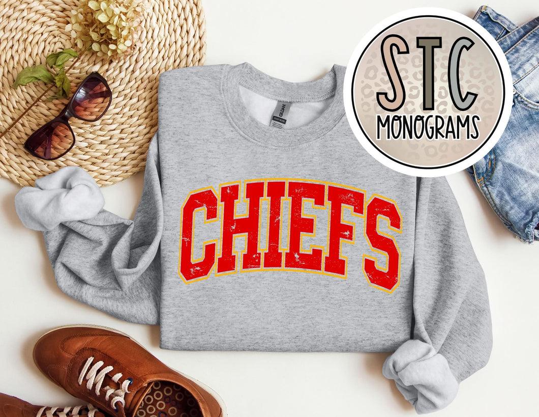 CHIEFS distressed (red+gold)