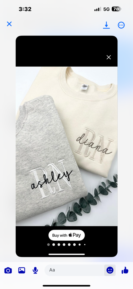 RN Embroidery Crewneck