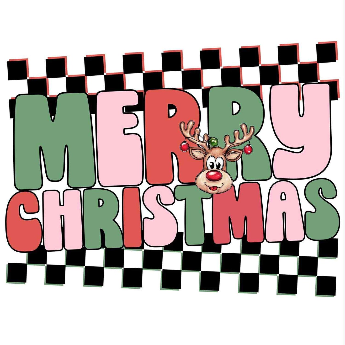 Checkerboard Rudolph Christmas