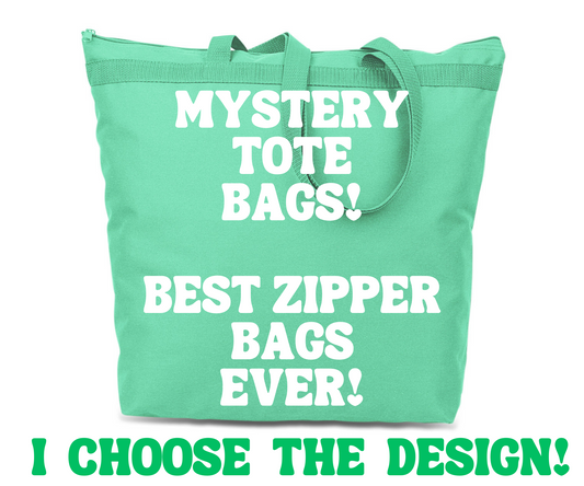 MYSTERY Large Zippered Tote