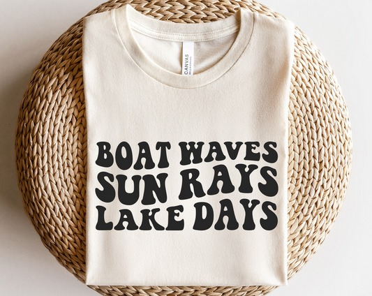 Boat Waves Sun Rays Lake Days