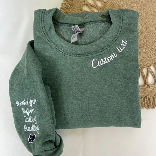 CUSTOM Curved Collar Sweatshirt (Embroidery or Vinyl)