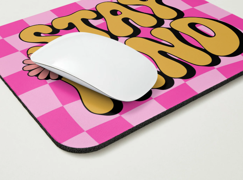 Stay Kind Retro Pink Mousepad