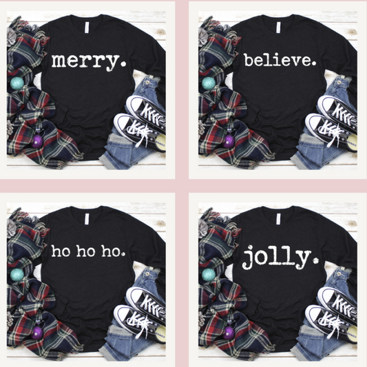 Distressed Holiday Words LONG SLEEVE