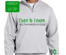 Load image into Gallery viewer, Care To Learn Unisex 1/2 Zip Ash
