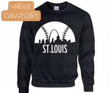 Load image into Gallery viewer, St. Louis Baseball Skyline Sweatshirt
