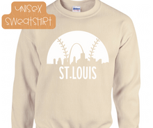 Load image into Gallery viewer, St. Louis Baseball Skyline Sweatshirt
