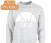 Load image into Gallery viewer, St. Louis Baseball Skyline Sweatshirt
