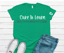 Load image into Gallery viewer, Care To Learn Unisex Heather Kelly Green Tee
