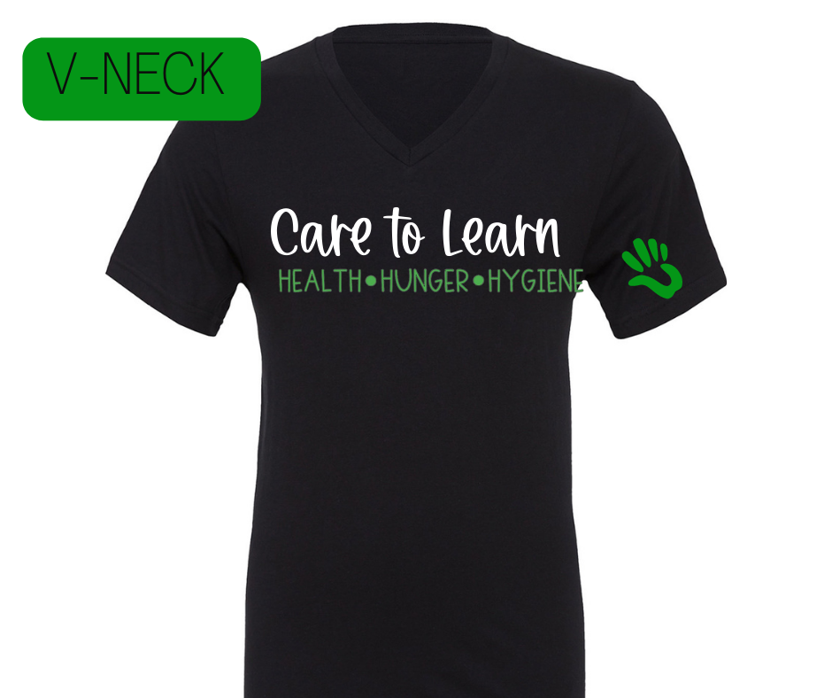 Care To Learn Unisex V Neck (Black Or Green)