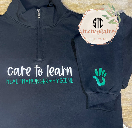 Care To Learn Unisex 1/2 Zip
