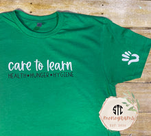 Load image into Gallery viewer, Care To Learn Unisex Heather Kelly Green Tee
