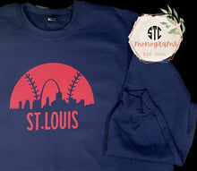 Load image into Gallery viewer, St. Louis Baseball Skyline Sweatshirt
