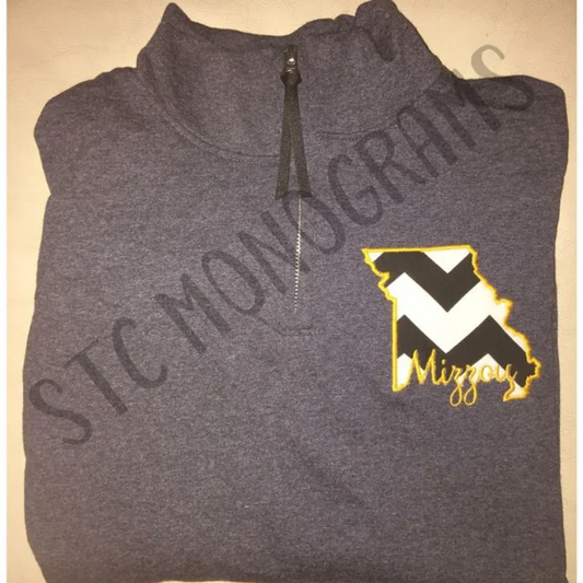 Mizzou Applique Quarter Zip Pullover Unisex